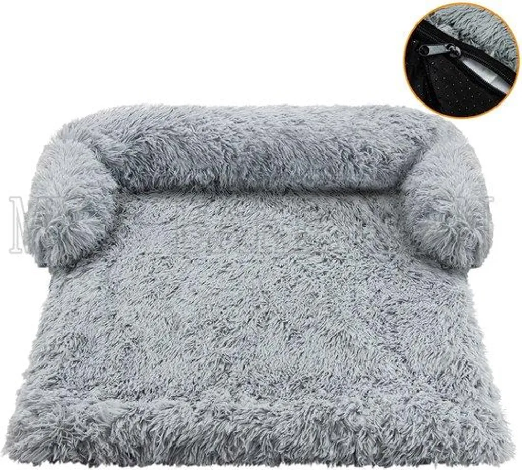 Couchage chien 20kg déhoussable gris avec matelas haute densité épais