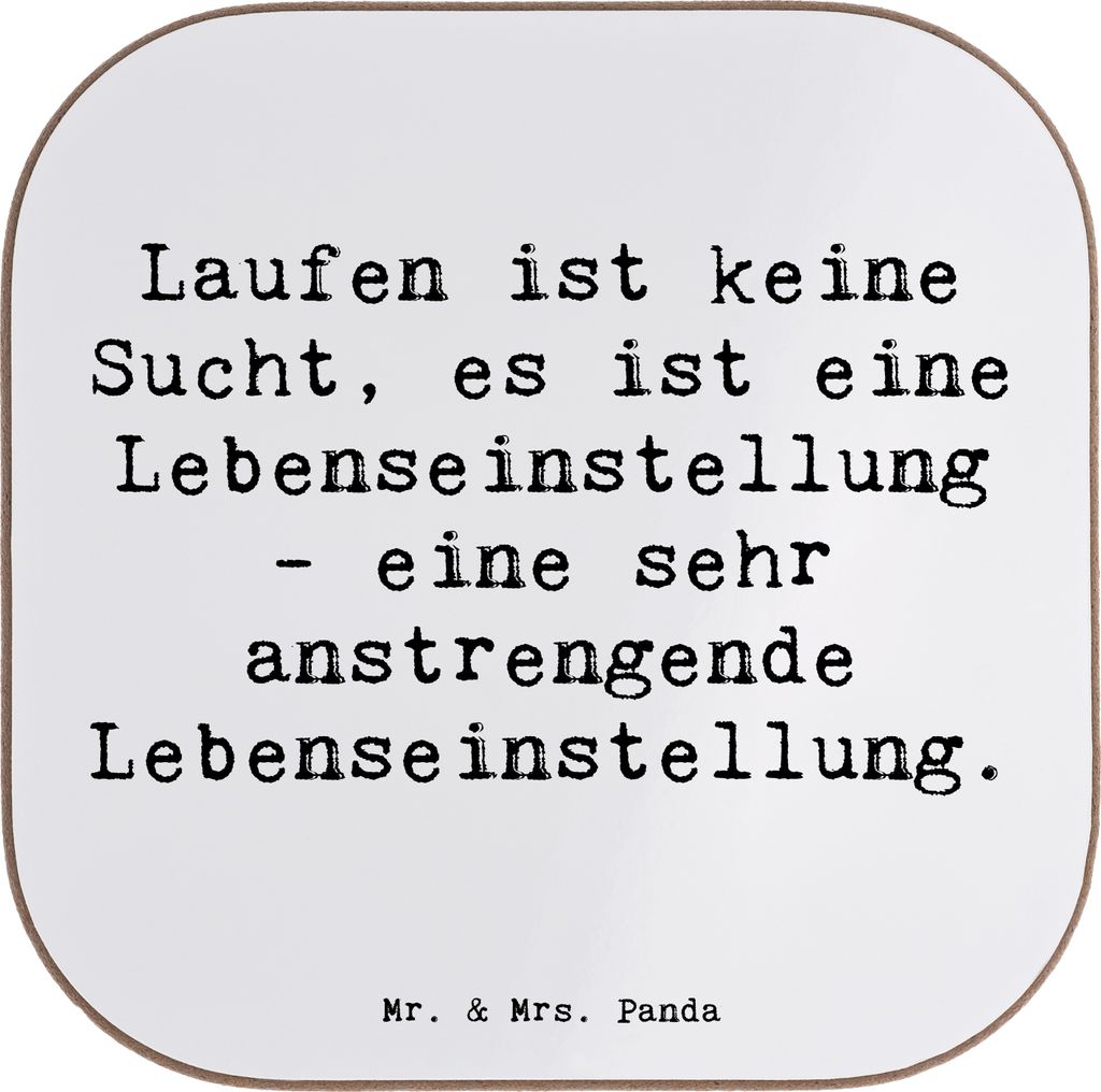 Mr. & Mrs. Panda Untersetzer Spruch Laufen Lebensstil - Weiß - Geschenk, Leidenschaft, Marathons, Holzuntersetzer, freizeit, Joggen, Sportler, lau...