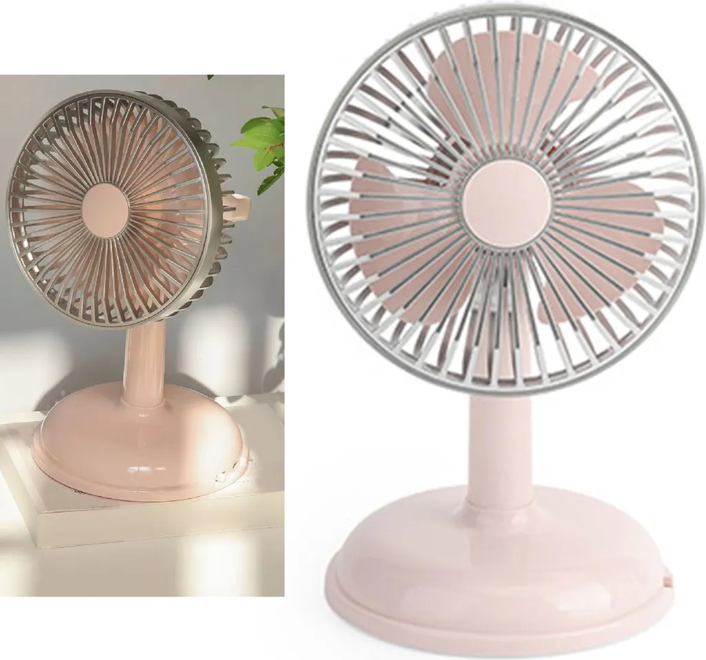Petit ventilateur portatif rose contre la chaleur en ville avec USB