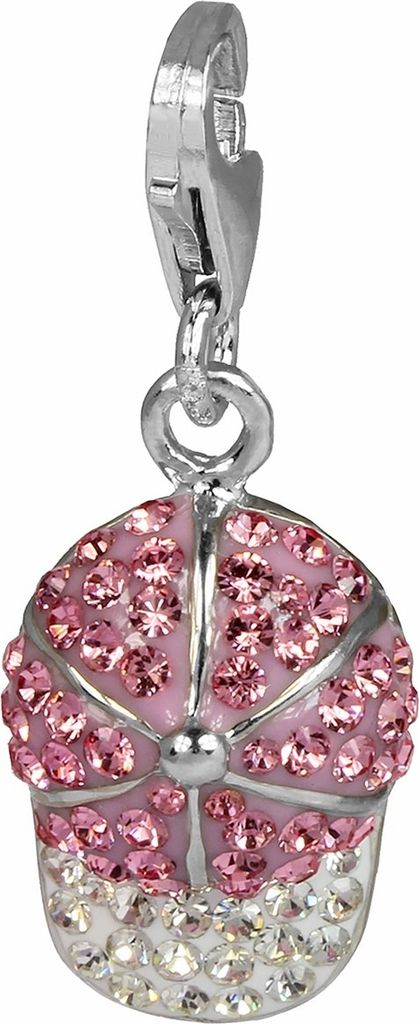 SilberDream rosa Charm Basecap Zirkonia Damen 925 Silber Charmsanhänger GSC528A