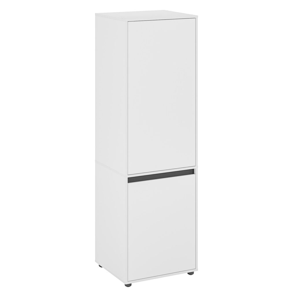 KOMTO Kleiderschrank Schrank Schlafzimmer Kinderzimmer Mehrzweckschrank mit 2-türig & 2 Fächer Garderobenschrank Flur Drehtürenschrank 60x192 Weiß