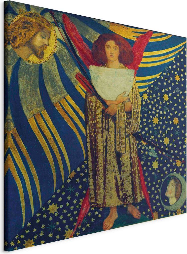 Vliesstoff Leinwandbild - Dantis Amor (Dante Gabriel Rossetti) 70x70 cm Reproduktionen l-F-10785-b-a