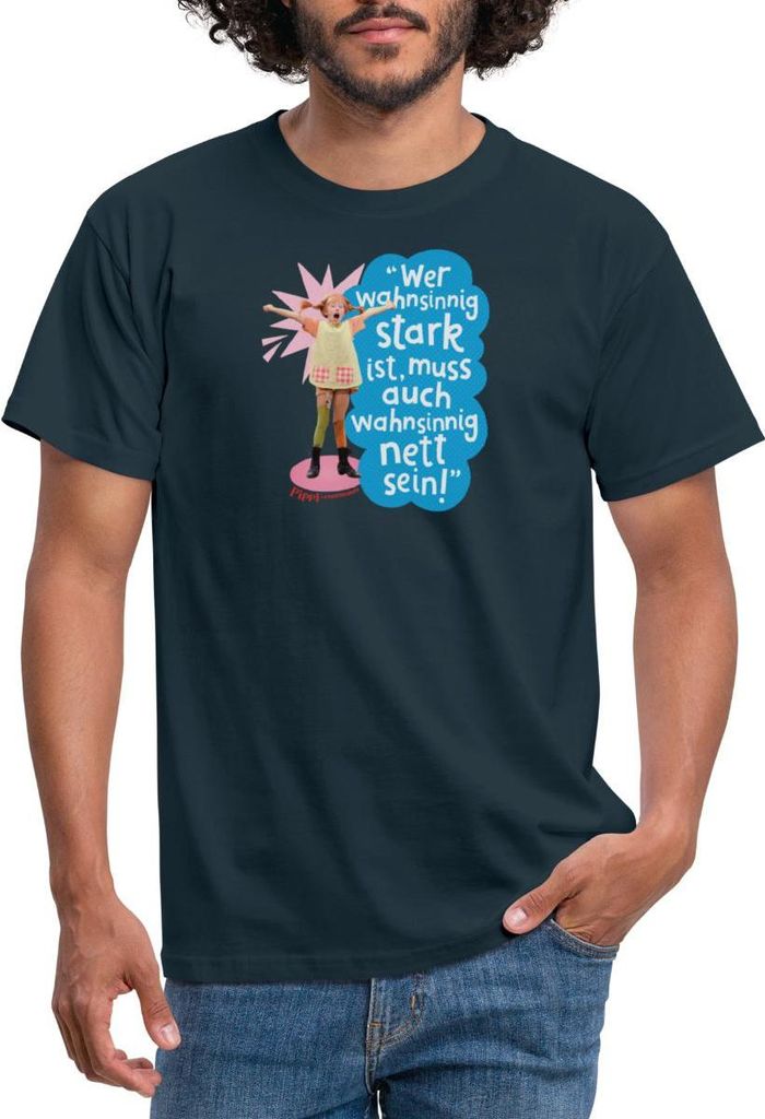 Spreadshirt Pippi Langstrumpf Mit Spruch Männer T-Shirt, 4XL, Navy