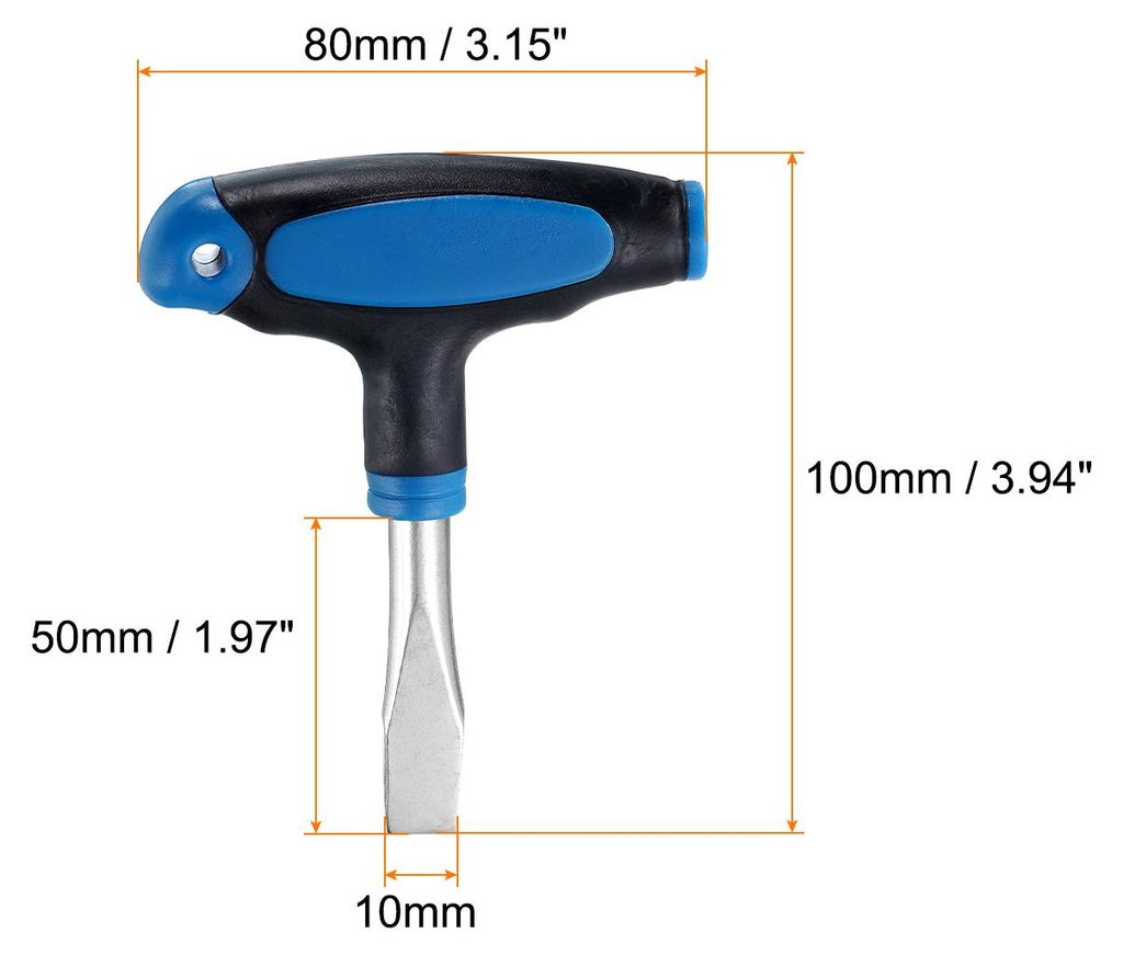 T-Griff Flachkopf-Schraubendreher 12mm T-Griff Schlitz Schraubendreher mit 9 Stš¹ck 1/4 bis 3/8' austauschbaren Kameraverschraubungen fš¹r Schn...