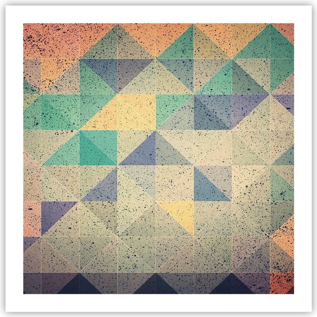 Poster - Poster ohne Rahmen - Abstraktion Dreieck Muster - 60x60 cm - Wand Bild - Wanddeko - Wandbilder - Kunstposter - Wandposter - Bilder - Kunst...