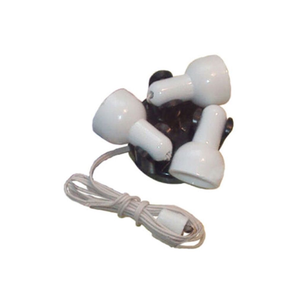 Kahlert 10549 weißer 3-flammiger Strahler, Wandlampe mit Stecker 1:12 für Puppenhaus