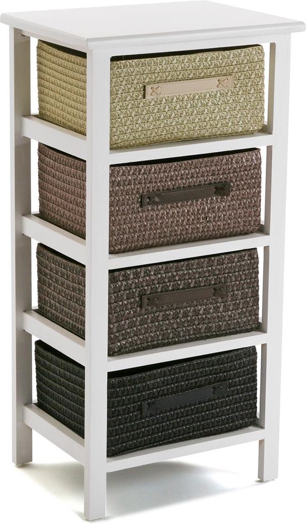 Versa Gavle Möbel für das Bad, Schubladeneinheit mit 4 Schubladen zum Organisieren, moderne und unterhaltsame Aufbewahrung, Maßnahmen (H x L x B...