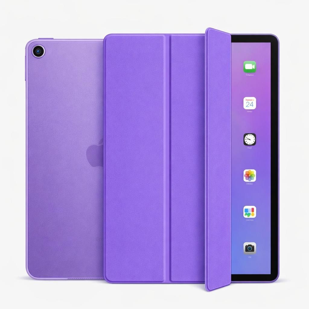 Schutzhülle für Apple iPad 10.2" Zoll 9. 8. 7. Generation (2021/2020/2019) Etui Tasche Case Smart Cover Standfunktion Wake Up Sleep - LILA