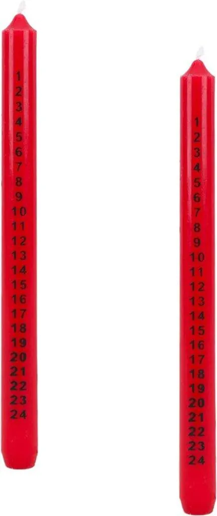 Calendrier de l'Avent traditionnel rouge - Compte à rebours de 25 cm