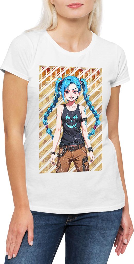 Urban Backwoods Jinx Powder, Damen T-Shirt, Farbe: Weiß, Größe: 3XL