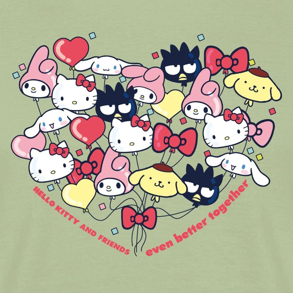 Spreadshirt Hello Kitty And Friends Ballons Männer T-Shirt, S, Sage