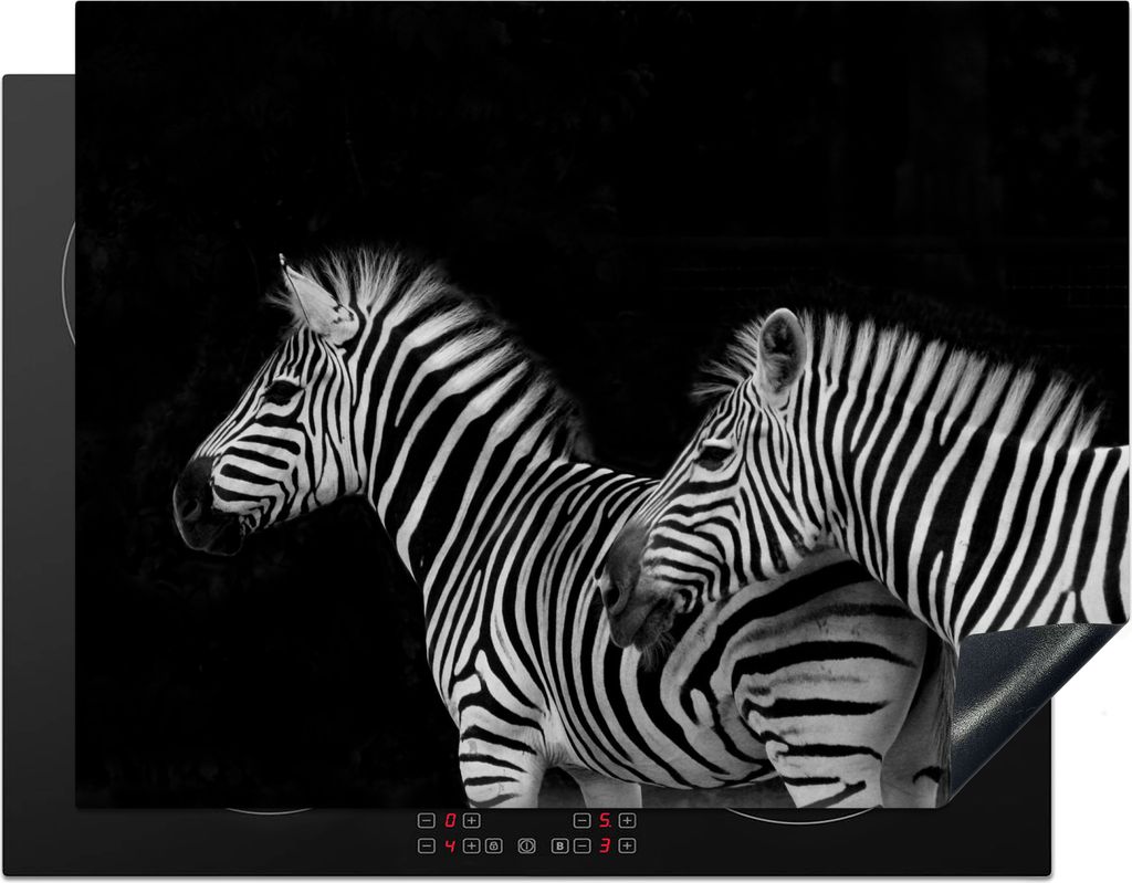 KitchenYeah© Herdabdeckplatte Zebra - Weiß - Tiere - Produktbild 