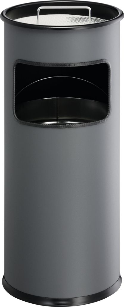 DURABLE Papierkorb Metall 17L rund mit Ascher, 333058 anthrazit
