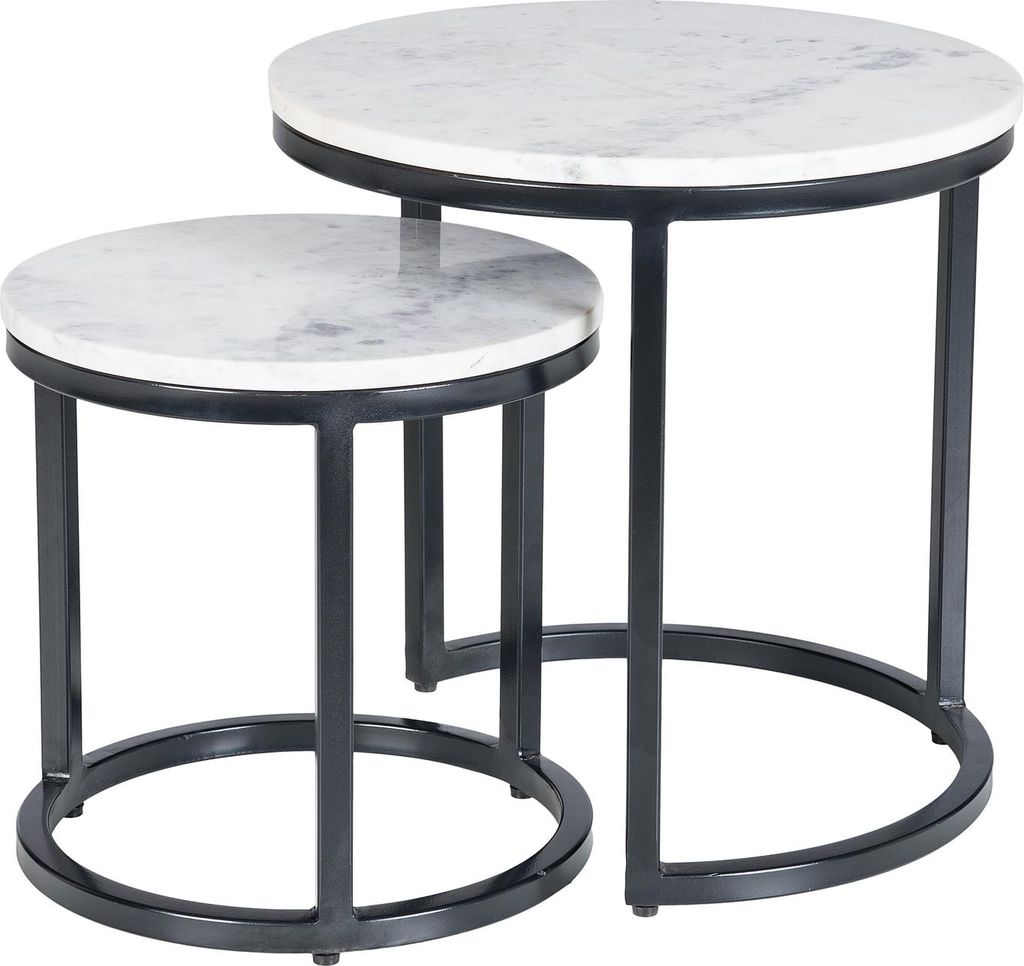 home24 Couchtisch-Set - 2-teilig - Marmor