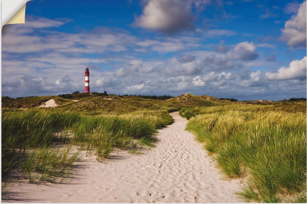 ARTland Wandbild, selbstklebend Strandweg zum Leuchtturm - Insel Amrum Größe: 90x60 cm