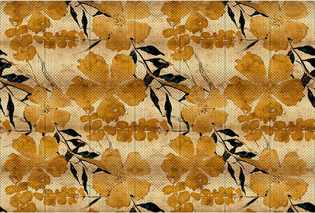 Tadessi Fototapete | Blumen | 4.00 m x 2.70 m | Gelb | Beige | Wandbild | Digitaldruck