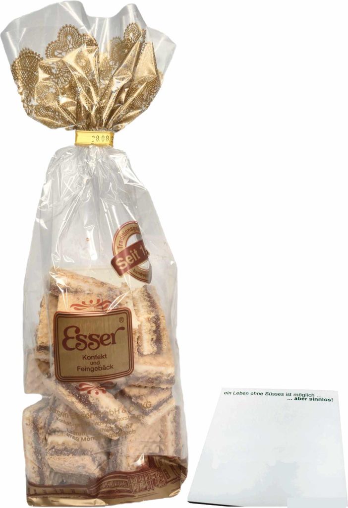 Esser Schwarz-Weiss-Waffeln (200g Beutel) + usy Block
