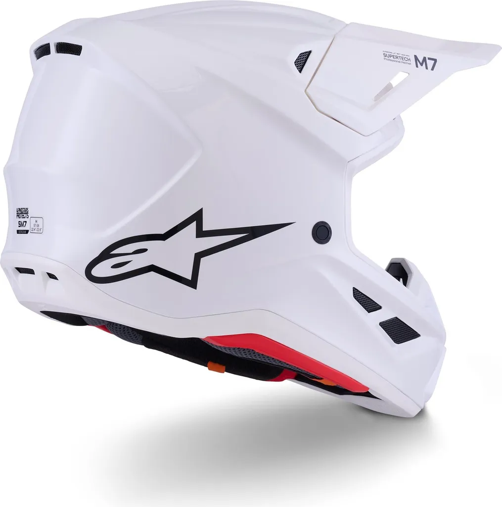 Casque Alpinestars S-M7 Solid Blanc Taille S avec Coque Légère et Aérée