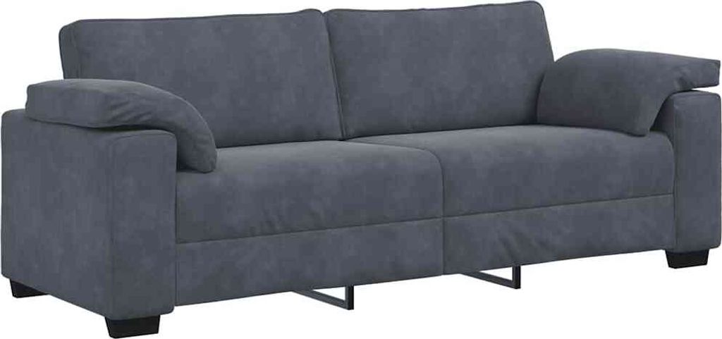 3-Sitzer-Sofa Dunkelgrau 220x77x82 cm Samt