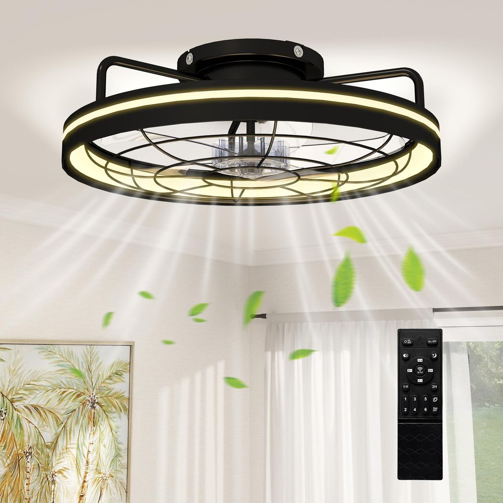 Stropní ventilátor HOMCOM s LED osvětlením, dálkovým Obrázek produktu 