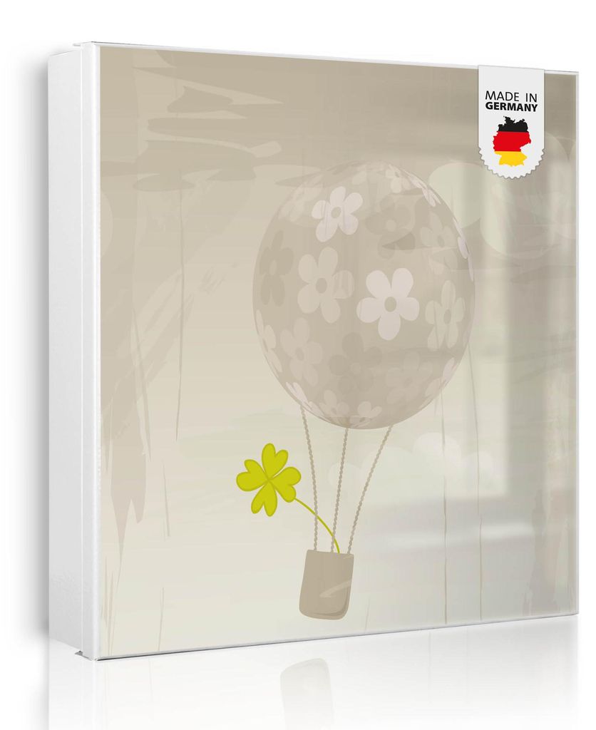 banjado Schlüsselkasten aus Metall, 30x30cm groß mit 32 Haken, als Magnettafel nutzbar, Korpus weiß, Anschlag links, Flüchtiges Glück [SKGW2 1...