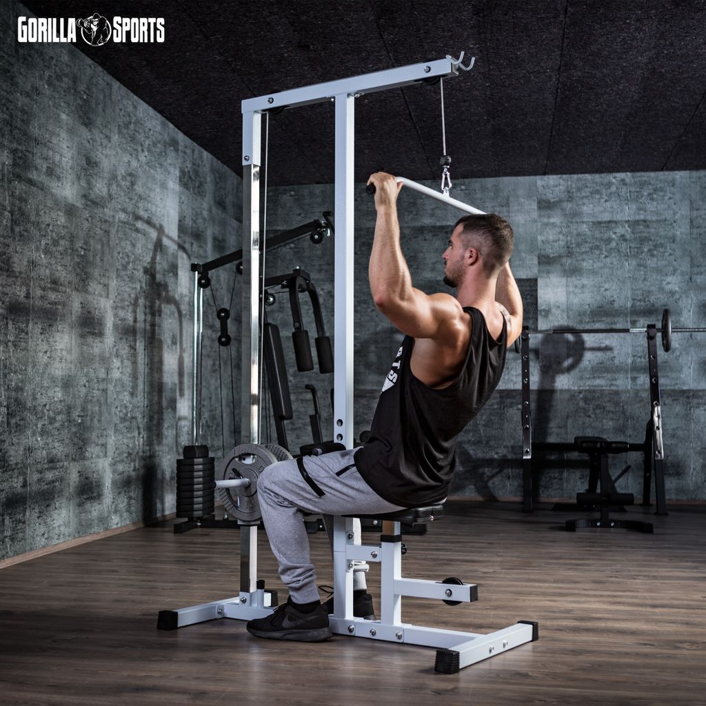 GORILLA SPORTS® Latzugstation - Verstellbar, 120x56x195cm, Produktbild 8