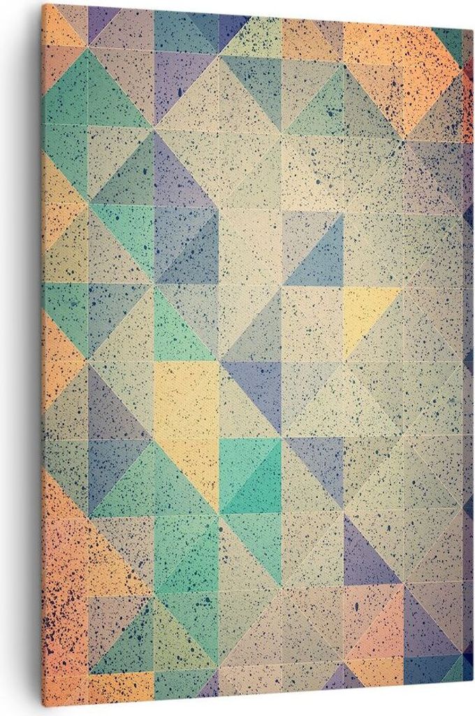 Bild auf Leinwand - Leinwandbild - Einteilig - Abstraktion Dreieck Muster - 70x100cm - Wand Bild - Wanddeko - Wandbilder - Leinwanddruck - Wanddeko...