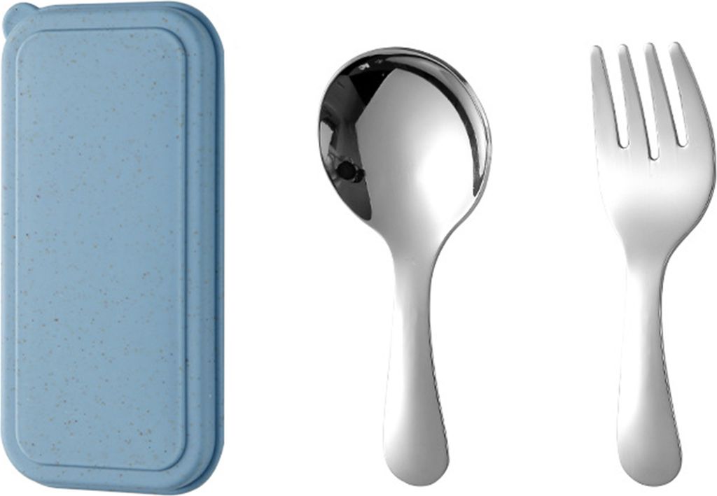 Gabel-Löffel-Set aus Edelstahl mit Etui, Reiseutensilien-Set, ergonomischer Griff, tragbare Picknick-Utensilien für unterwegs, Picknick, Camping