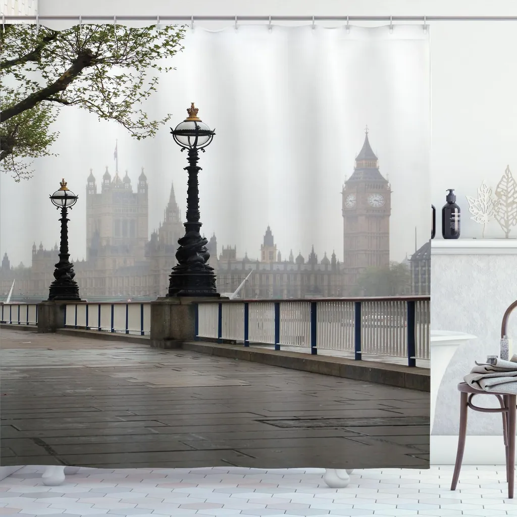 Porta Londra nel tuo Bagno: Tenda Doccia Big Ben 175x200 cm