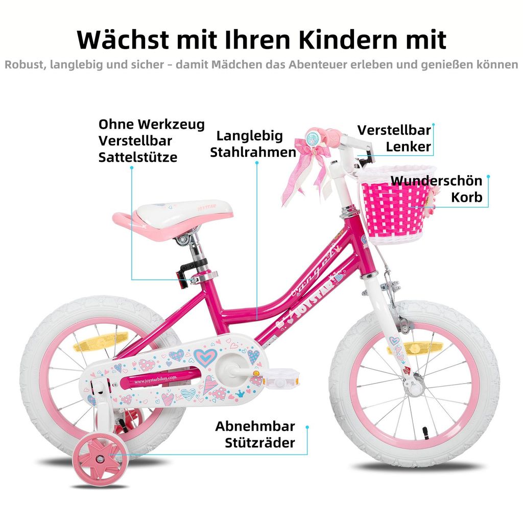 HILAND Vélo pour garçon de 4 à 5 à 6 ans avec siège arrière/porte-bagages, frein à main et rétropédalage, noir HILAND Vélo pour garçon de 4 à 5 à 6 ans avec siège arrière/porte-bagages, frein à main et rétropédalage, noir