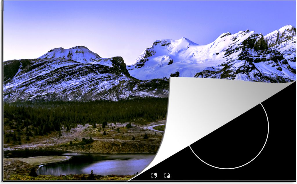 KitchenYeah Herdabdeckplatte Mount Athabasca in der Nähe des Columbia-Eisfelds in Kanada , 91x52cm, Küche Deko, Glaskeramikfeld Herdabdeckung, ...