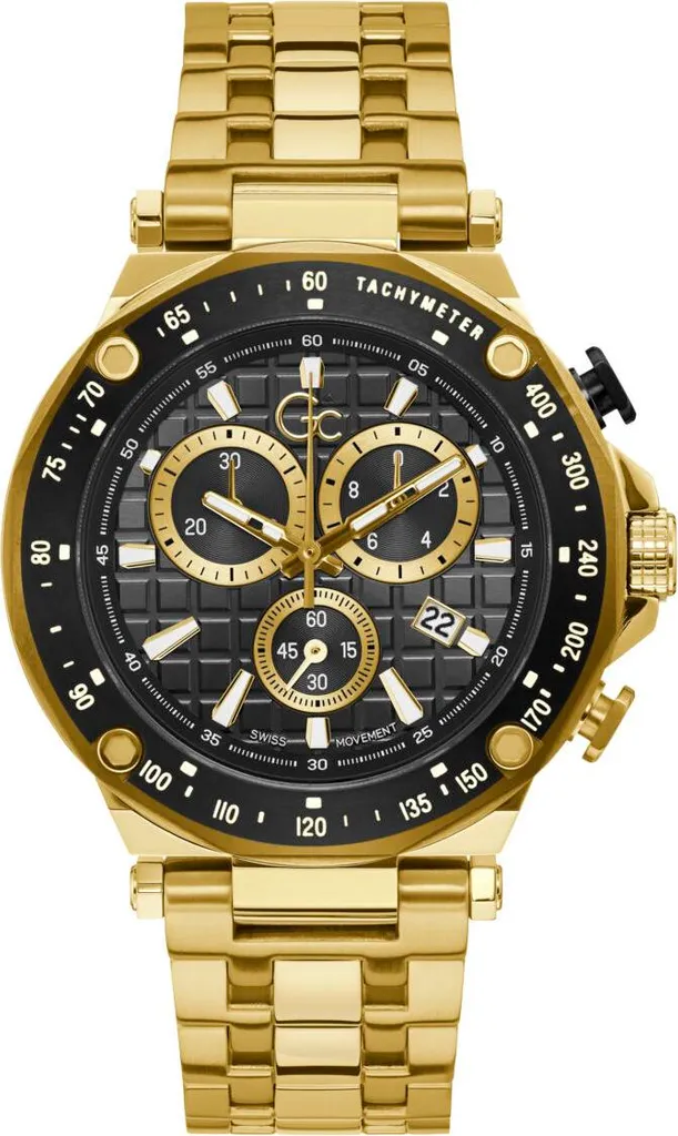 Montre Gc Guess Collection Y81001G2MF luxe pour homme cadran noir
