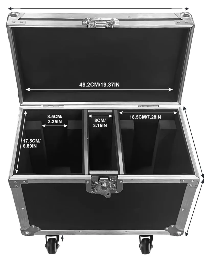 Flight case construction robuste 1 pièce pour transport facile sécurisé