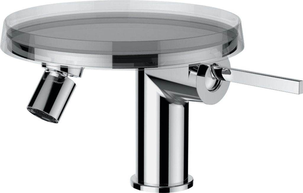 LAUFEN Kartell Einhebel-Bidetmischer, ohne Ablaufventil, inklusive Ablageschale, Ausladung 125 mm, chrom, H3413310041131
