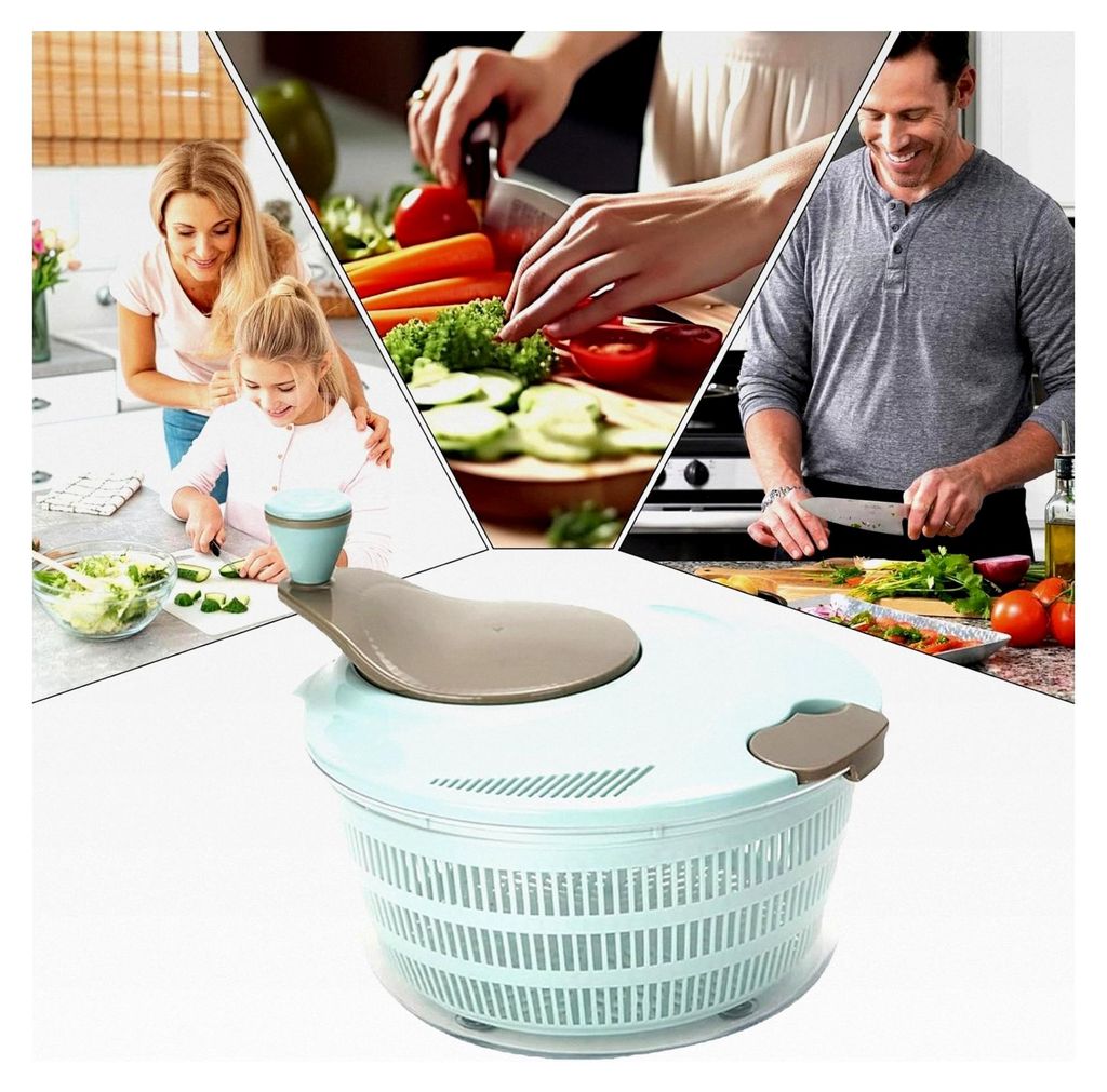 Salatschleuder mit Mixerfunktion und Dörrgerät für Gemüse, ideal für Zuhause, Esszimmer, Picknick, Wohnheim und Restaurant