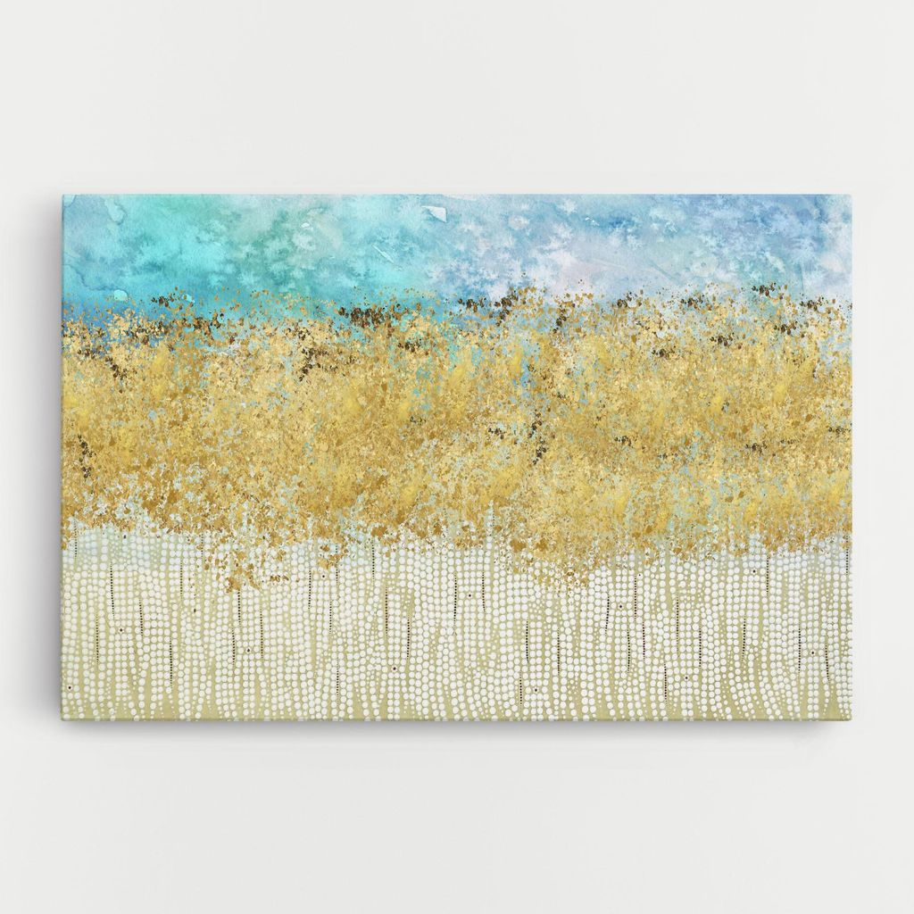 ARTHUB Leinwandbild 50x70 cm, Golden White Points | Wohnzimmerdekoration, Hängende Bilder, Wanddekoration, Heimdekoration, Abstrakte, Abstrakte ...