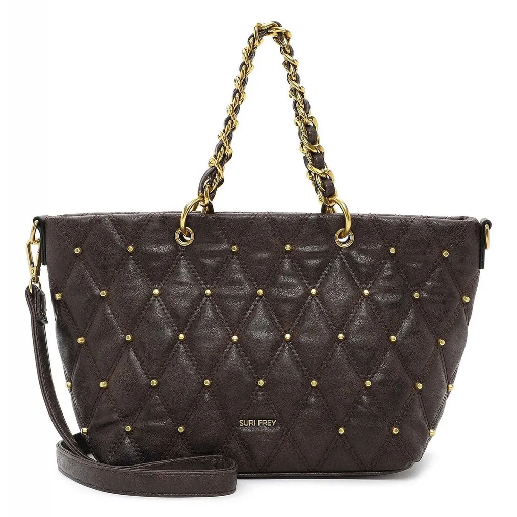 Sac à épaule en similicuir marron foncé avec bandoulière amovible