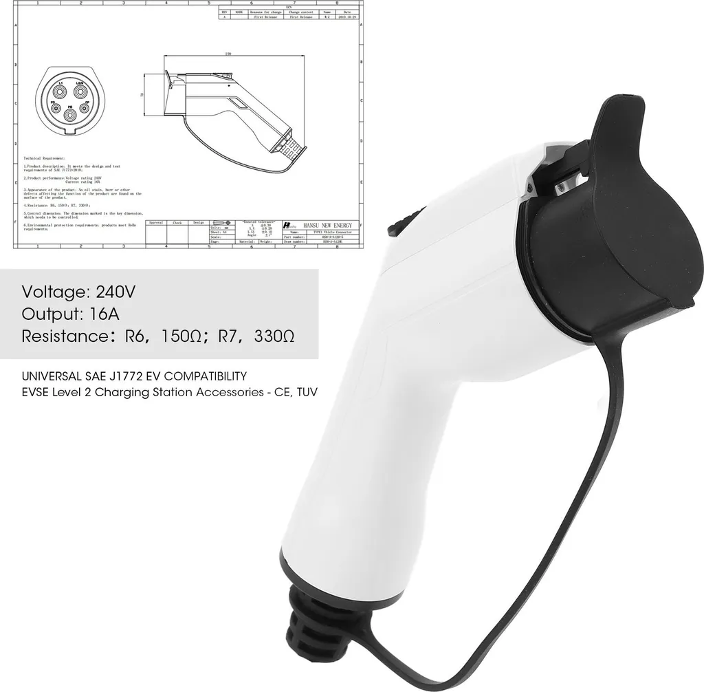 Fiche de remplacement câble EV Type 2 16A pour réparer borne niveau 2 - 5