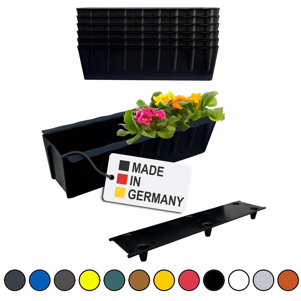 BURI 6 inserts de jardinières pour palettes Euro avec tapis Image du produit 