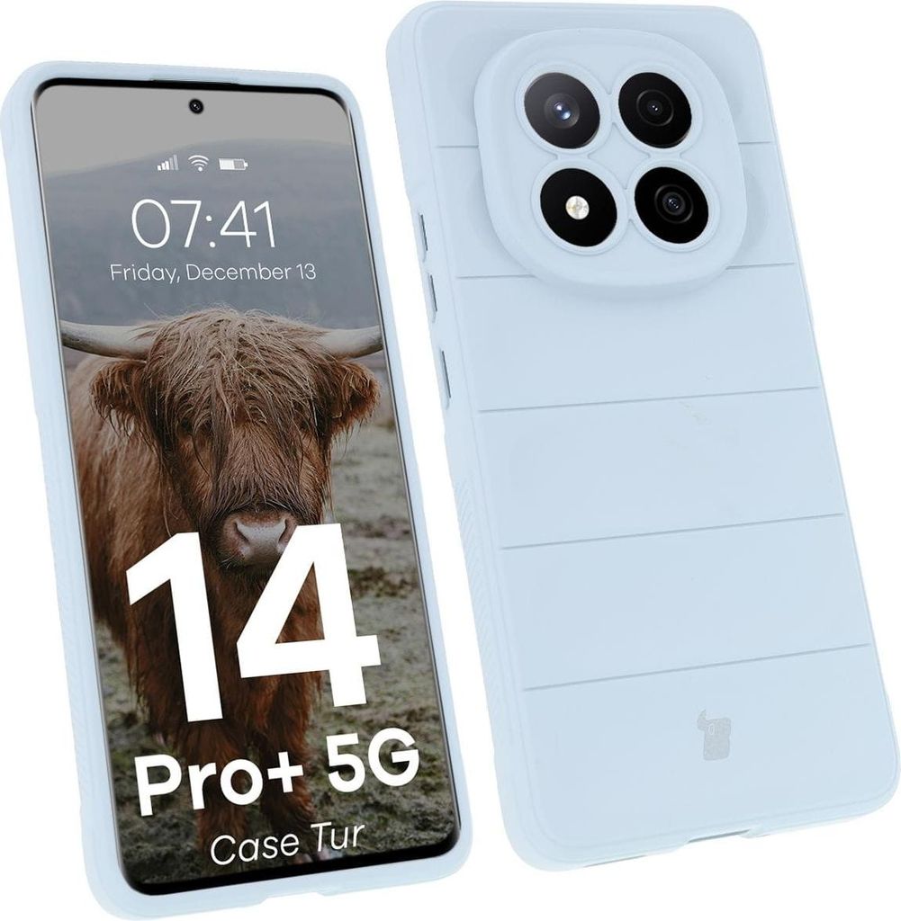 Robuste Handyhülle für Xiaomi Redmi Note 14 Pro Plus 5G, Bizon Case Tur, Hellblau
