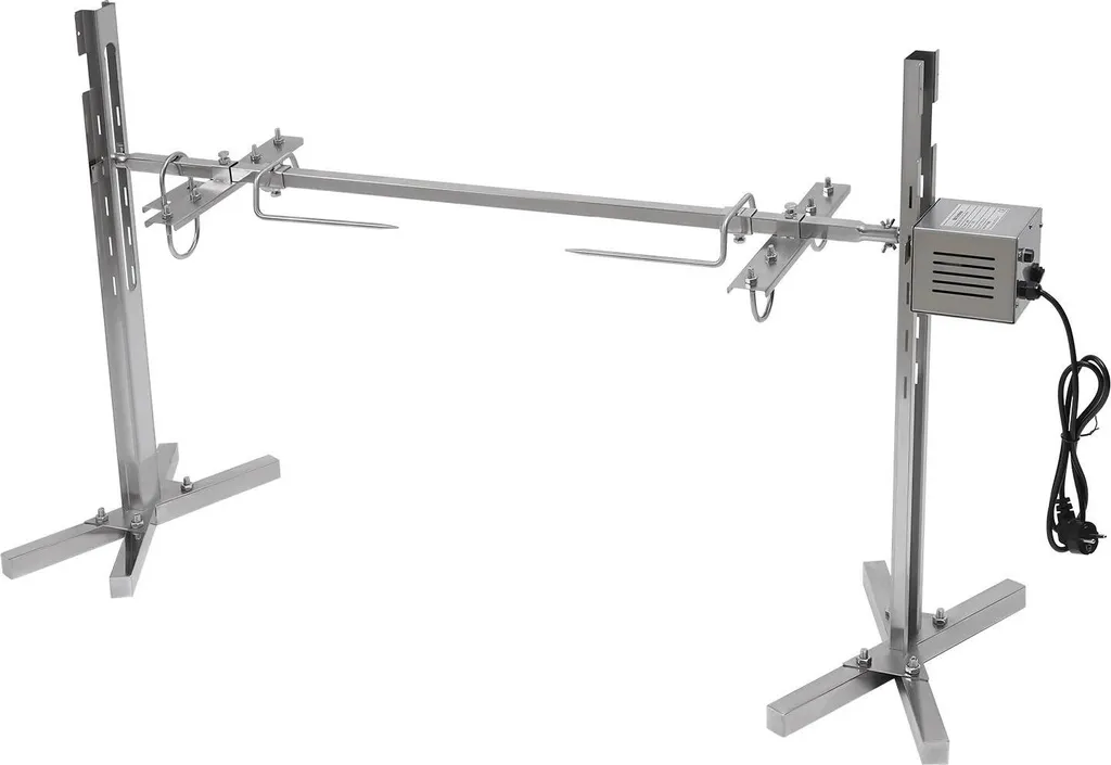Rôtissoire BBQ électrique 40kg robuste avec hauteur ajustable bleue