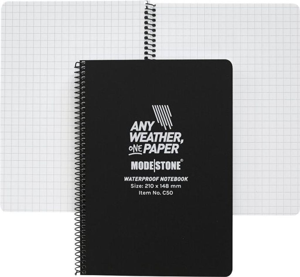 Modestone A5 Side Spiral Notebook 148x210mm 50 Blatt - Schwarz
