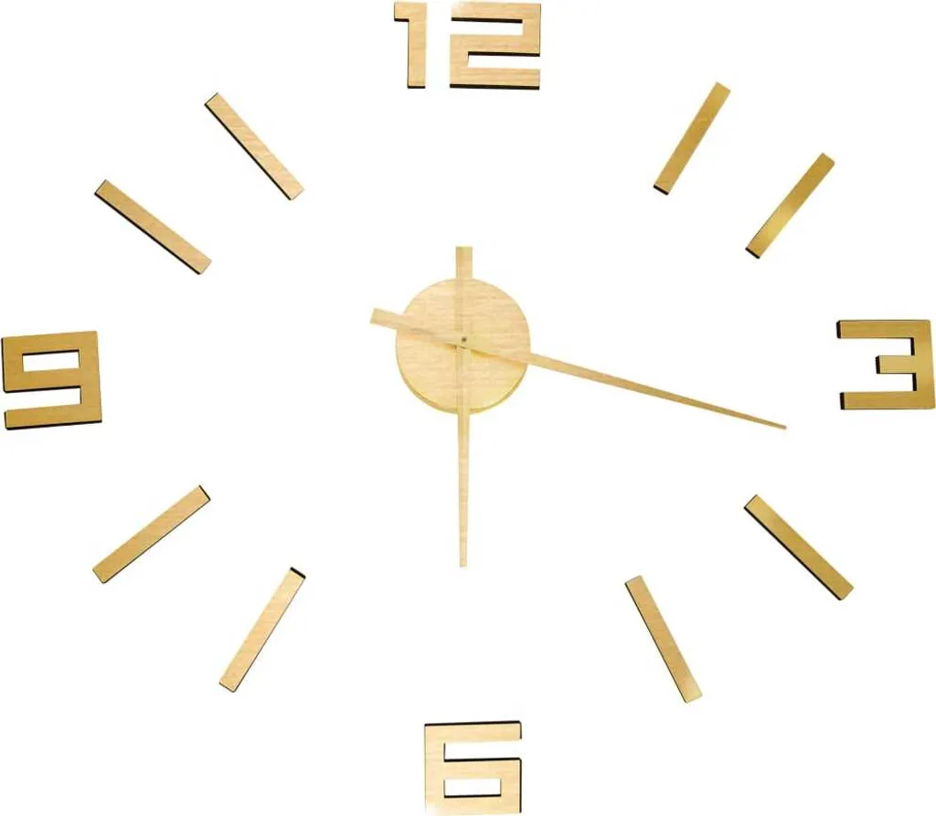 Orologio Oro 100cm XXL Design 3D - Arredo Casa Contemporaneo