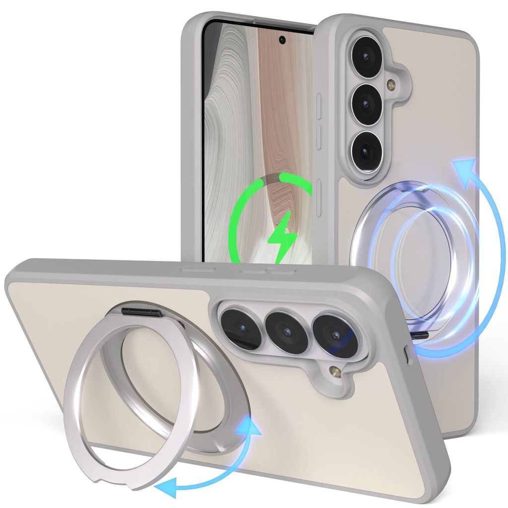 EAZY CASE - MagSafe Handyhülle für Samsung Galaxy S26, Ring zum Aufstellen, 360° drehbar, Magsafe Silikonhülle zum Aufstellen, stoßfest Cover ...