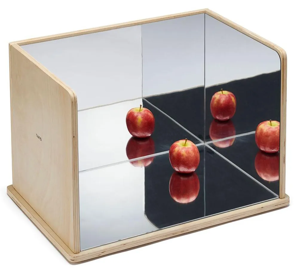 Miroir d'exploration en bois TickiT - Jouet sensoriel triangulaire 3 faces - 4