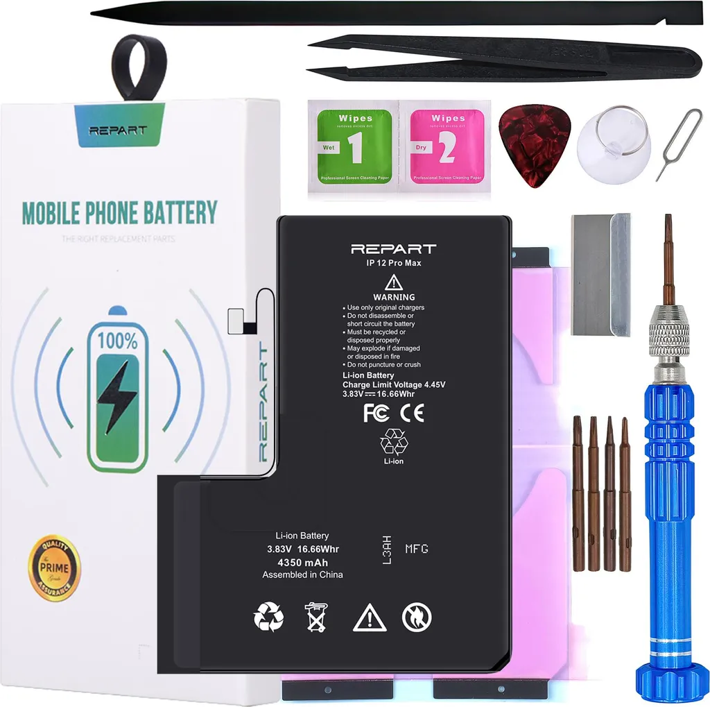 Batterie 4350 mAh REPART iPhone 12 Pro Max - Haute Capacité Augmentée