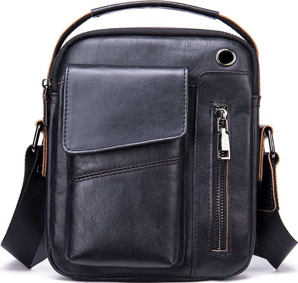 ASKSA Herren Umhaengetasche Leder Schultertasche Vintage Crossbody Bag Messenger Umhaengen Ledertasche Maenner Tasche fuer Business Arbeit Reise,Sc...