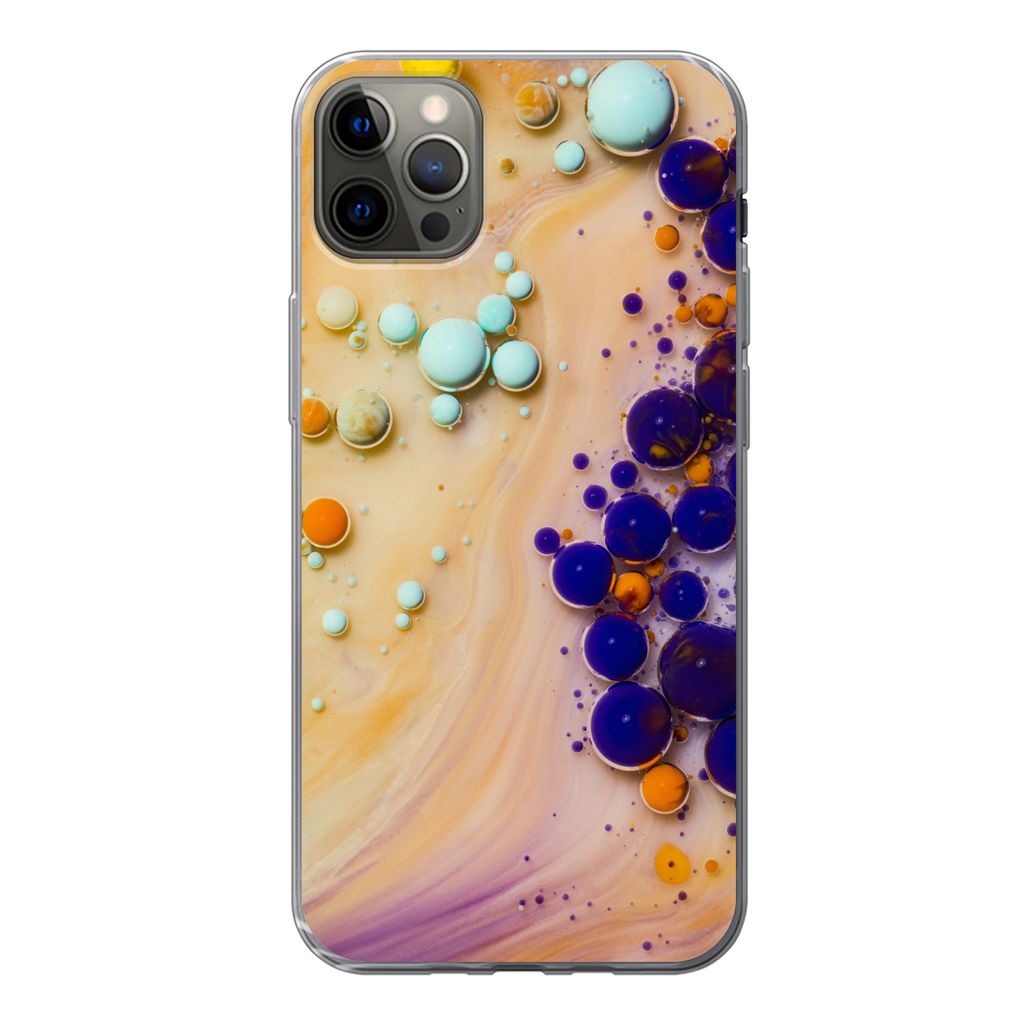 MuchoWow Handyhülle Schutzhülle Hülle für iPhone 13 Pro Max Milch - Tinte - Psychedelisch Silikon Softcase Handy Hülle - Mobiltelefon