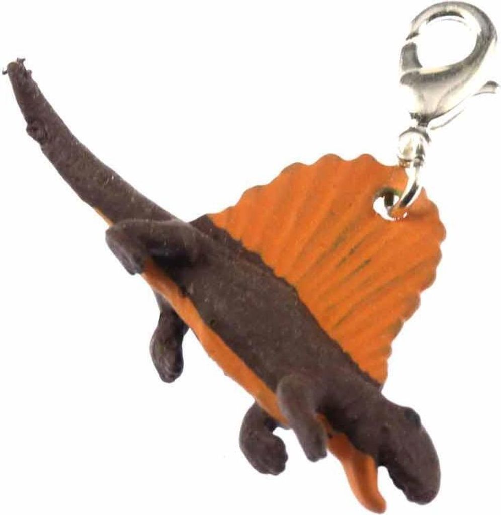 Dinosaurier Dimetrodon Charm Dino Miniblings Gummi Rückenschild braun orange