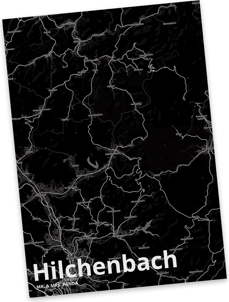Mr. & Mrs. Panda Postkarte Hilchenbach - Geschenk, Fotokarte, Stadt Dorf Karte Landkarte Map Stadtplan, Postkarten, Designkarte, Ansichtskarten, An...
